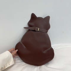 Túi xách đeo chéo bằng da hình mèo