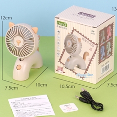 Quạt mini cầm tay hình mèo con có chân, cổng sạc usb