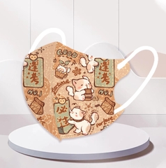 Khẩu trang trẻ em hình mèo màu sắc (set 10c)