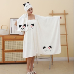 Khăn lau trắng hình mặt mèo