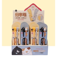 Set bút gel 2 bút mèo ôm nhau