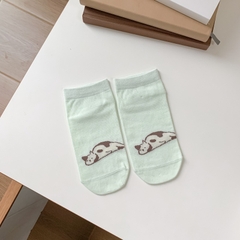 Tất ngắn cotton hoạ tiết hình mèo