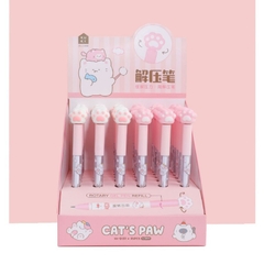 Bút gel bấm hình chân mèo có thể xoay đầu