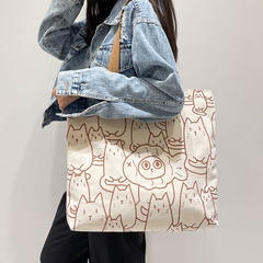 Túi tote vải canvas họa tiết hình mèo