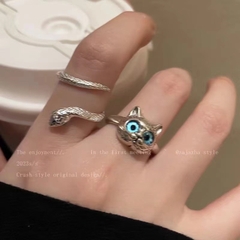 Set nhẫn hình mèo và rắn