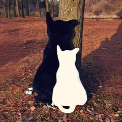 Gối tựa lưng hình mèo đơn sắc size 45cm