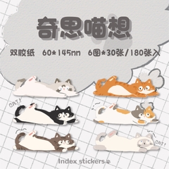Giấy note nằm ngang hình mèo hài hước dễ thương