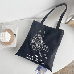 Túi tote hoạ tiết nhiều mèo, đường kẻ
