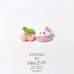 Kẹp tóc hình mèo và anh đào