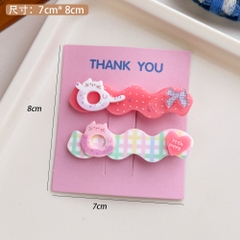 Bộ 2 kẹp tóc mái hình mèo và họa tiết đáng yêu