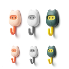 Set móc treo 6c có dính hình mèo màu xanh sz bé