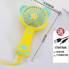 Quạt mini cầm tay hình tai và chân mèo, cổng sạc usb