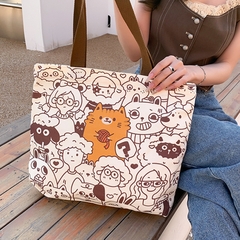 Túi tote vải canvas họa tiết hình mèo