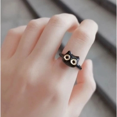 Nhẫn nhựa đầu mèo mắt vàng, hai màu