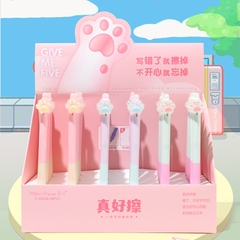 Bút gel nước đầu bấm hình chân mèo, có thể xoá được