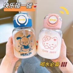 Bình nước hình mèo kèm ống hút 600ml