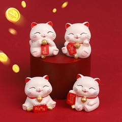 Mèo thần tài bé trang trí xe hơi, bàn làm việc
