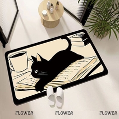 Thảm lau chân chống trượt hình mèo đen 40*60cm