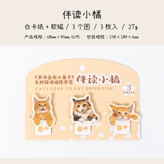 Set 3c kẹp hình mèo đánh dấu trang, có nam châm