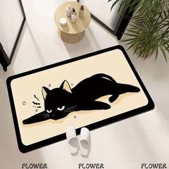 Thảm lau chân chống trượt hình mèo đen 40*60cm