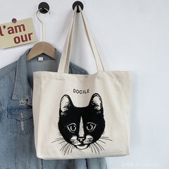 Túi tote hoạ tiết mèo phong cách Nhật Bản
