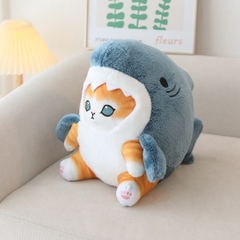 Mèo bông vàng mặc đồ cá mập 35cm