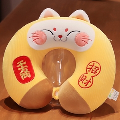Gối chữ U hình mèo thần tài 35x30cm