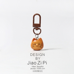 Móc khóa đầu mèo màu caramel