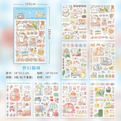Sticker hình mèo nhiều màu