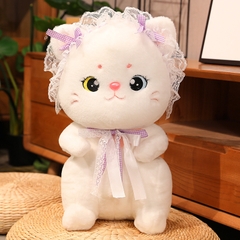 Mèo bông trắng thắt nơ phong cách Lolita 40cm