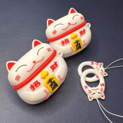Case tai nghe Airpods bằng silicon hình mèo may mắn