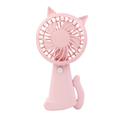 Quạt mini cầm tay hình mèo con có đuôi, cổng sạc usb