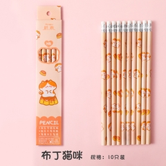 Bút chì mèo cam pudding (set 10c)
