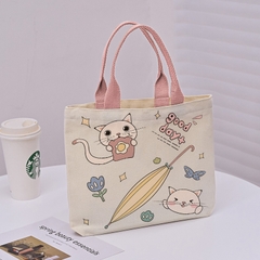 Túi vải hình mèo mang cơm, đồ dùng
