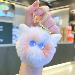 Móc khoá hình mèo bông dễ thương mắt tròn to