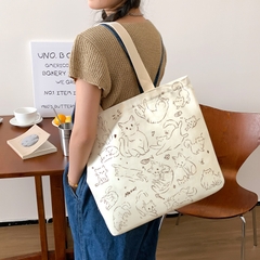 Túi tote vải canvas họa tiết hình mèo