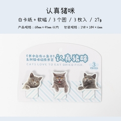 Set 3c kẹp hình mèo đánh dấu trang, có nam châm