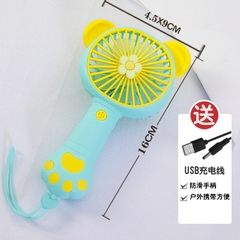 Quạt mini cầm tay hình tai và chân mèo, cổng sạc usb