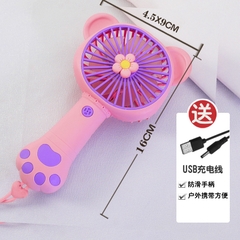 Quạt mini cầm tay hình tai và chân mèo, cổng sạc usb