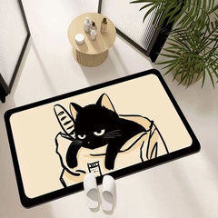 Thảm lau chân chống trượt hình mèo đen 40*60cm