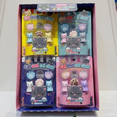 Set tẩy 5 món (3 hình mèo, 2 chân mèo)