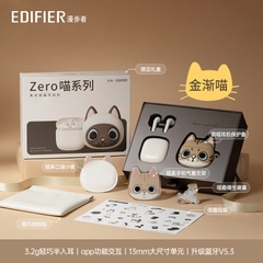 Bộ tai nghe bluetooth kèm case, gương, pin cài hình mèo