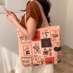 Túi tote vải canvas họa tiết hình mèo