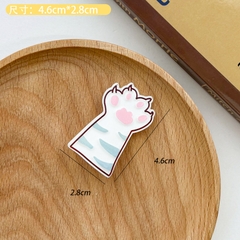 Kẹp tóc mái nhựa acrylic hình chân mèo màu sắc