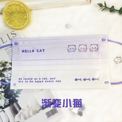 Khẩu trang mèo màu tím nhạt dần (set 10c)