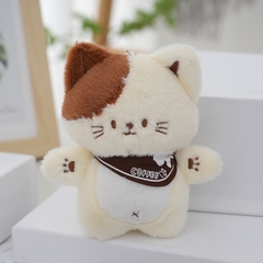 Móc khóa bông mèo đáng yêu đeo yếm