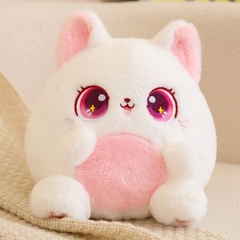 Mèo bông dễ thương sz35 cm màu trắng hồng