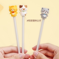 Bút bi, bút gel nắp hình mèo silicon