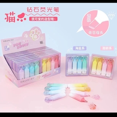 Bút high light hình chân mèo vỏ màu ombre