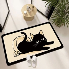 Thảm lau chân chống trượt hình mèo đen 40*60cm